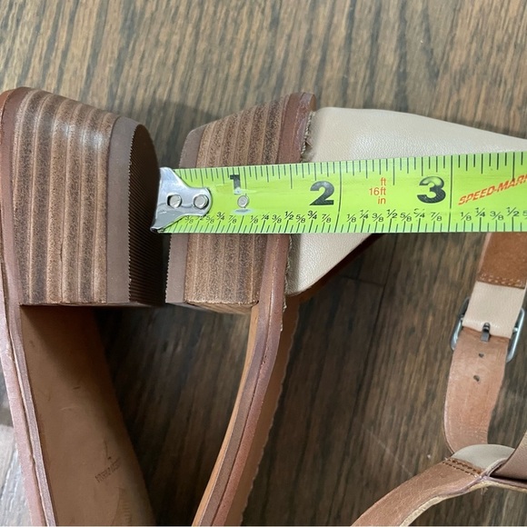 Madewell Loren Camel Tan T Strap Sandals Size 7 - Picture 13 of 14